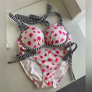 Floral & Striped Bikini Set